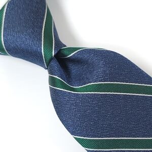 CLUB ROOM Beautiful Green & Blue Tie, Striped Pattern, Silk & Polyester - NWT.